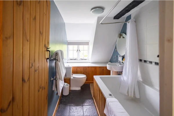 Brace of pheasants inn Somerset Dorset Countryside UK - garden room bathroom interior